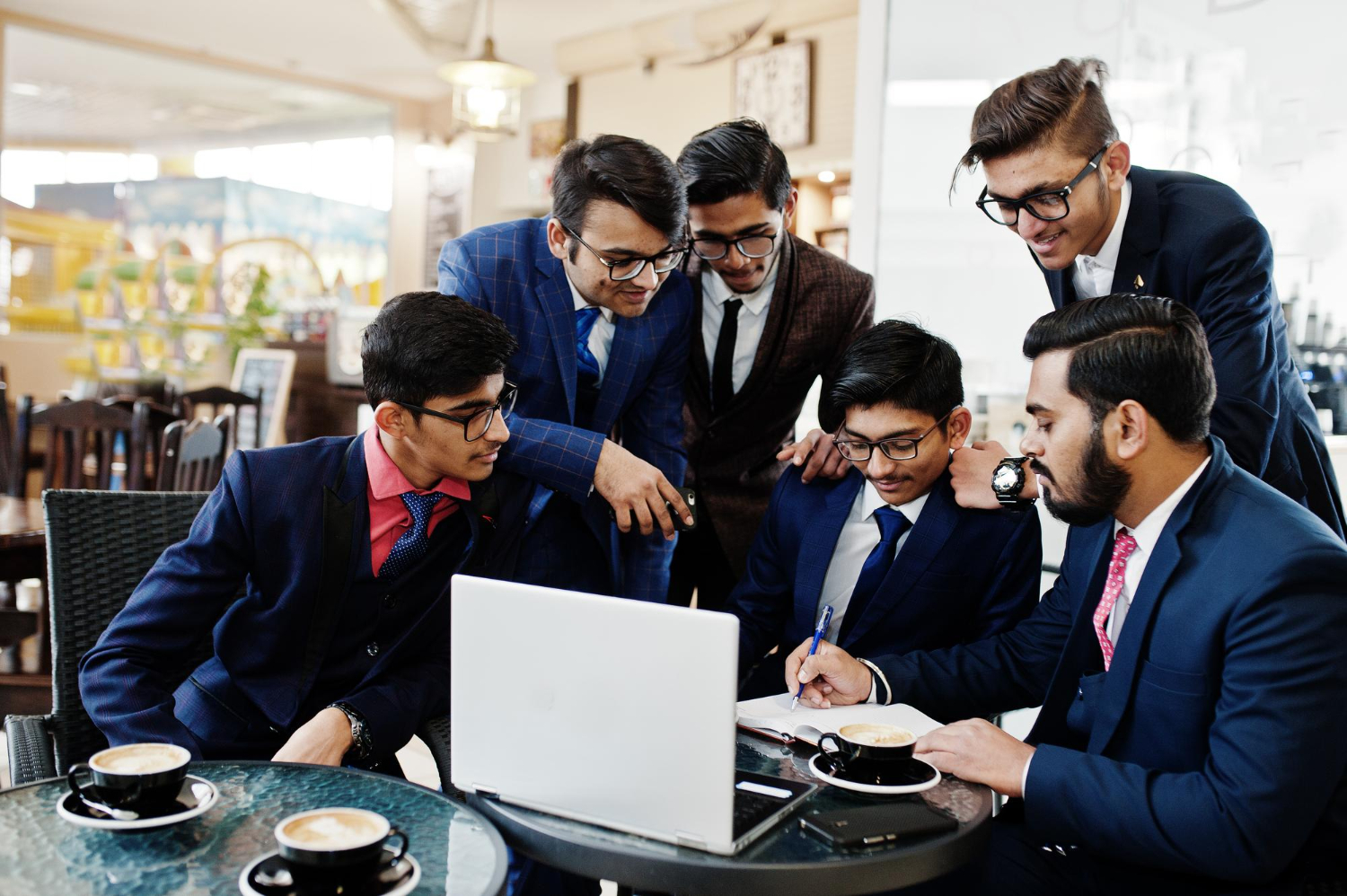 Consultants coordinating an office setup project with a client team